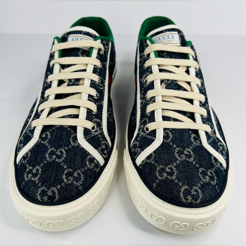 Gucci Tennis 1977 GG Supreme Denim Jacquard Logo Sneaker G 13 - US 13.5 - EU 47 - Picture 4 of 11
